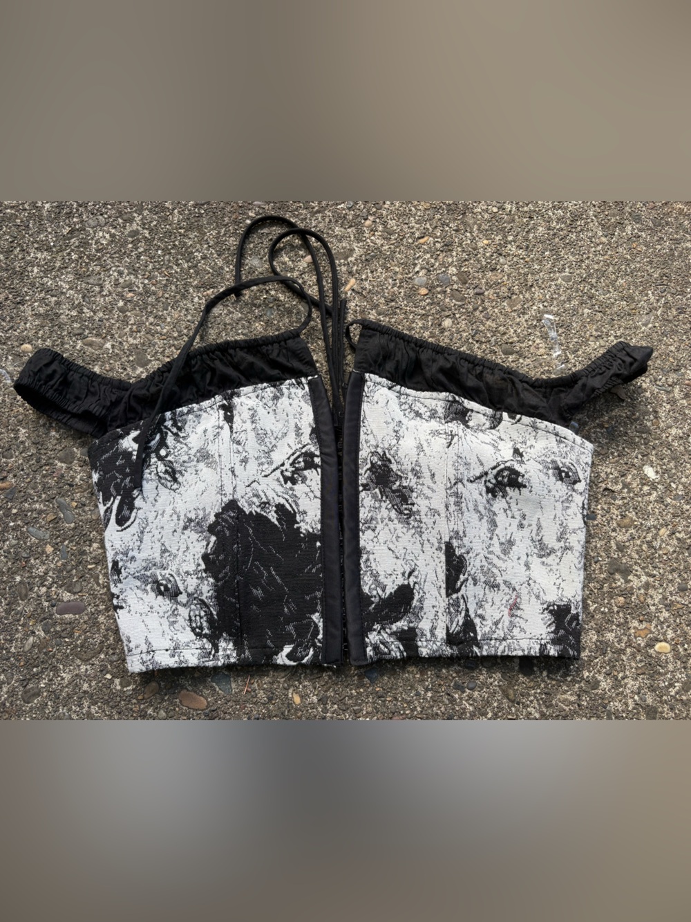 Windsor Black and White graphic corset
